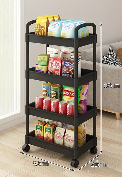 Leocean Home Multi-Tier Rolling Cart with Wheels and Handle