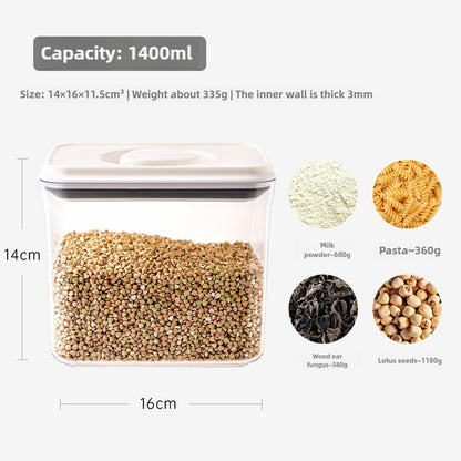 Leocean Home 6-Piece Airtight Food Storage Containers Set - Square Kitchen Pantry Organization Canisters with Twist-On Lids (3 Colors)