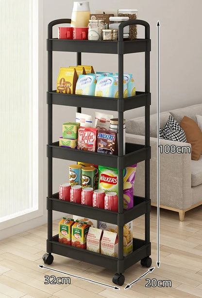 Leocean Home Multi-Tier Rolling Cart with Wheels and Handle