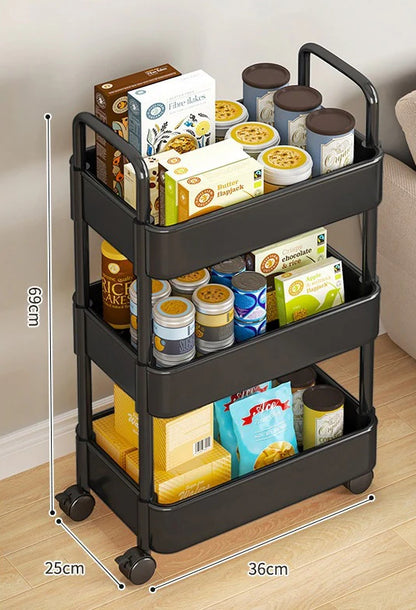 Leocean Home Multi-Tier Rolling Cart with Wheels and Handle