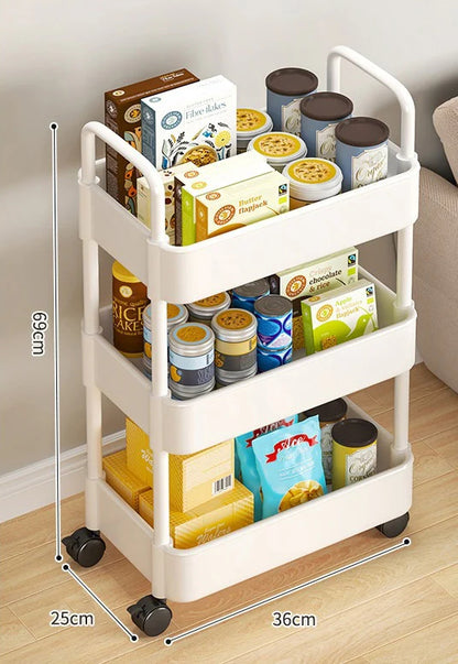 Leocean Home Multi-Tier Rolling Cart with Wheels and Handle