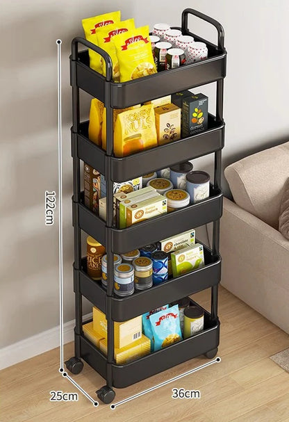 Leocean Home Multi-Tier Rolling Cart with Wheels and Handle