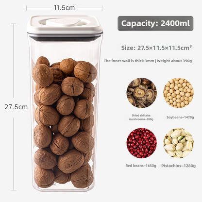 Leocean Home 6-Piece Airtight Food Storage Containers Set - Square Kitchen Pantry Organization Canisters with Twist-On Lids (3 Colors)