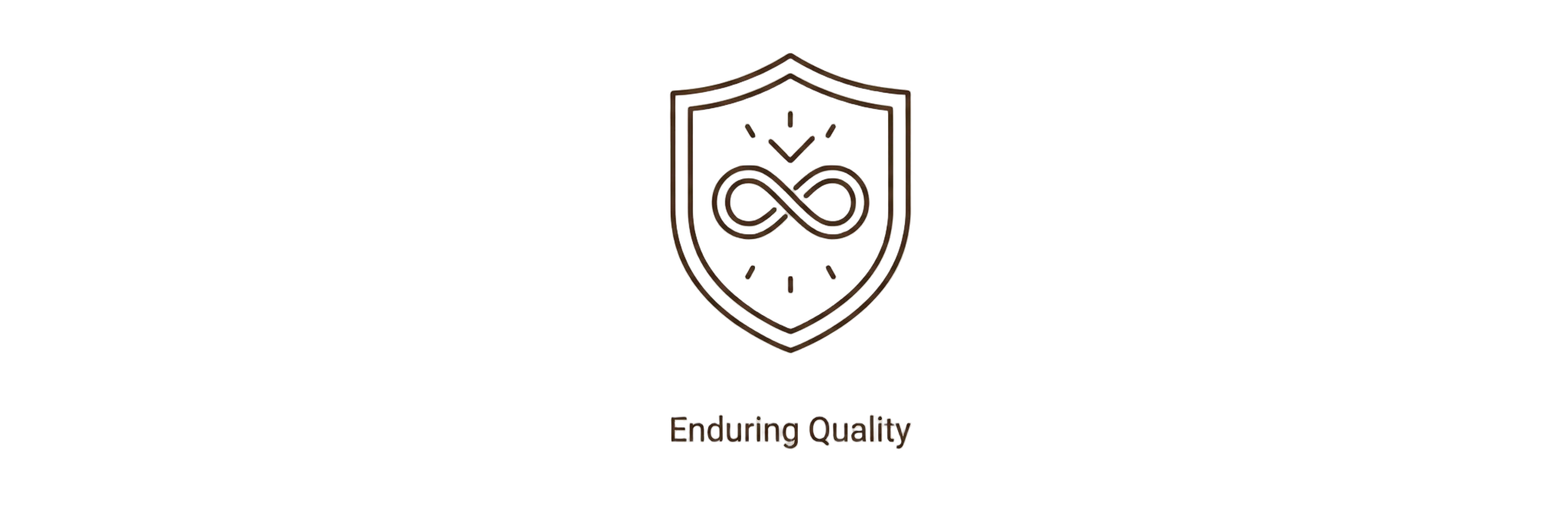 Shield and infinity icon representing durable storage pieces for long-term use