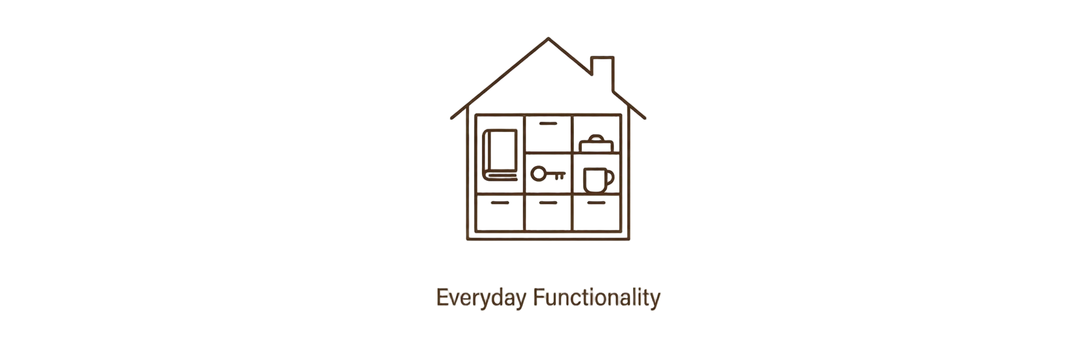 Home organizer icon representing everyday functionality and practical storage design