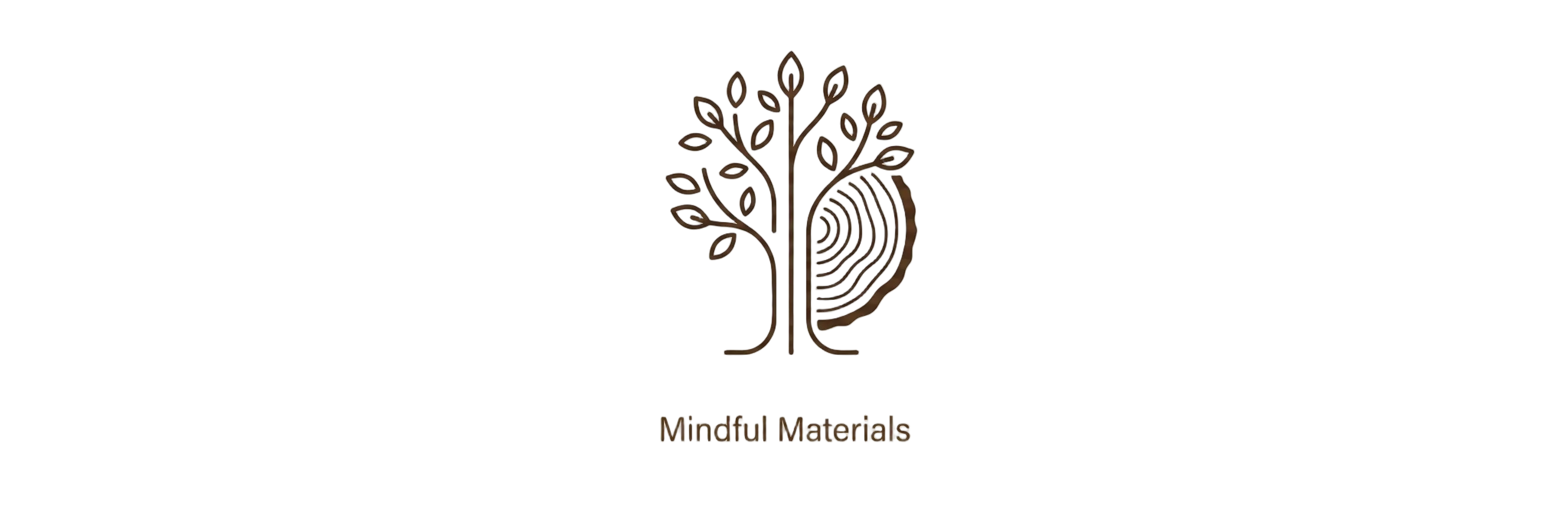 Leaf and wood grain icon representing mindful materials for rattan and wood storage