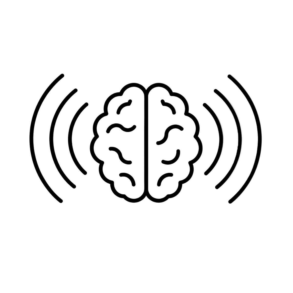 Brain wave icon representing neuroaesthetic design for calm home organization