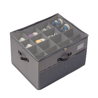 Foldable Fabric Shoe Storage Box with Zipper & Clear Lid
