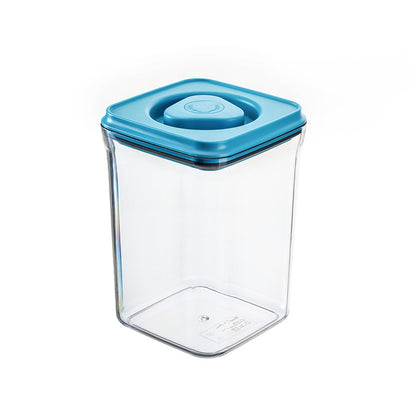 Leocean Home 6-Piece Airtight Food Storage Containers Set - Square Kitchen Pantry Organization Canisters with Twist-On Lids (3 Colors)