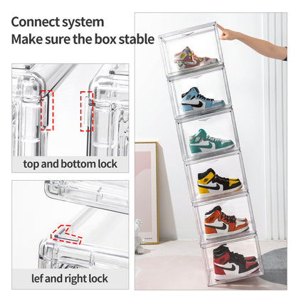 Leocean Home Modular Shoe Box: Fully Stackable, Interlocking, and Crystal Clear Dust-Proof Storage