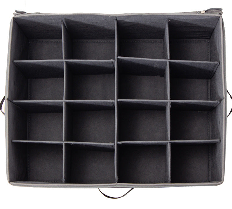 Foldable Fabric Shoe Storage Box with Zipper & Clear Lid