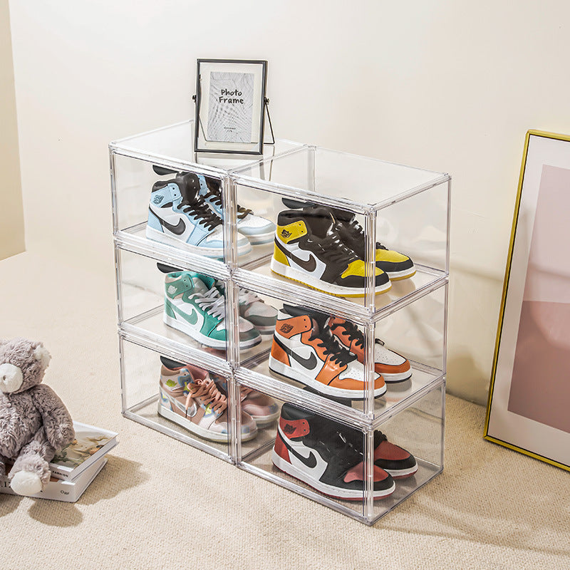 Leocean Home Modular Shoe Box: Fully Stackable, Interlocking, and Crystal Clear Dust-Proof Storage
