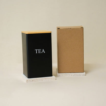 Leocean Home Bamboo Cover Iron Box Suger Coffee Tea Tinplate Storage Box Simple Creative Storage Box