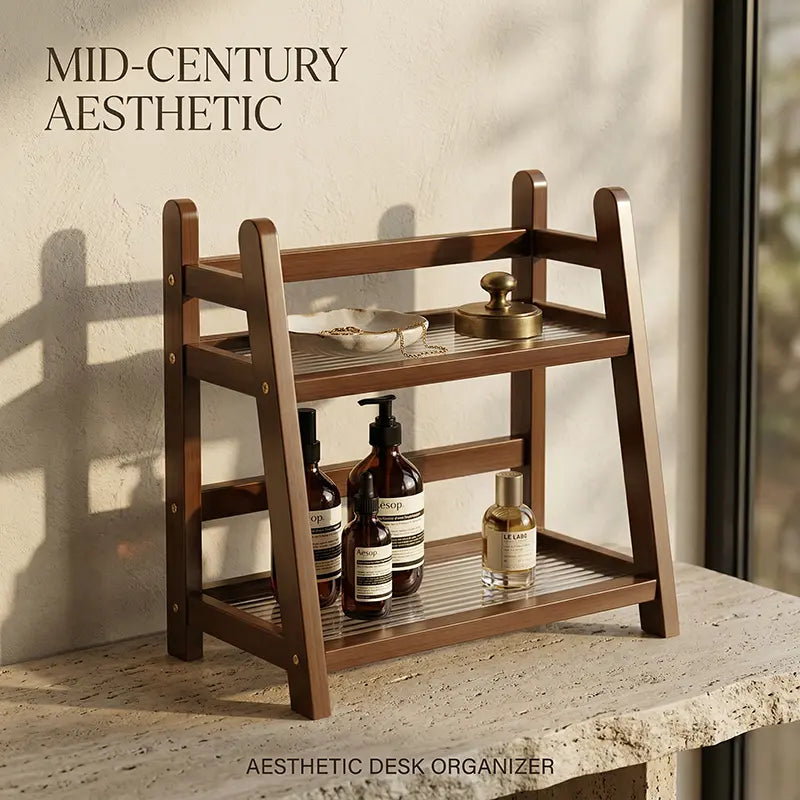 Vintage Style Fluted Glass Display Shelf