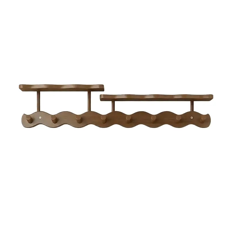Welcome Home Mid-Century Wooden Wall Mounted Coat Rack with Shelf