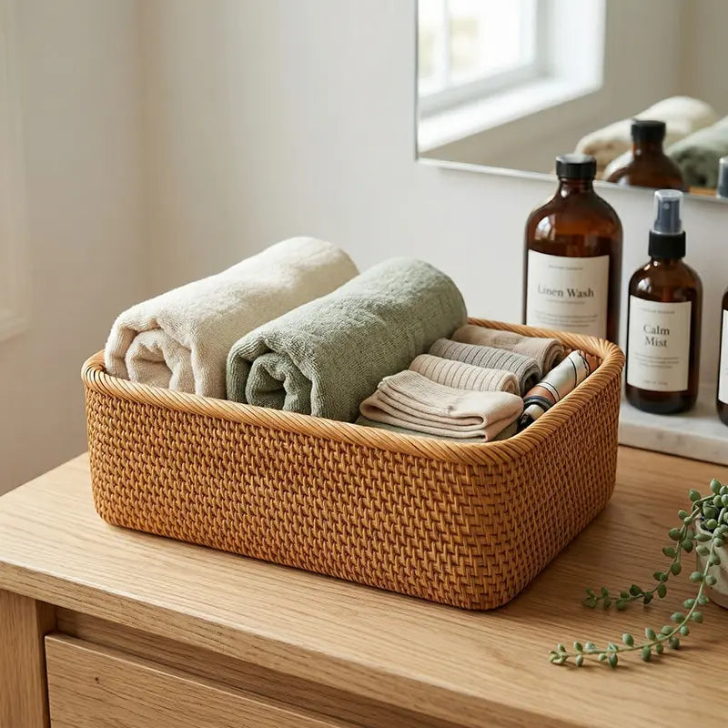 Earth Japandi Tabletop Storage Basket