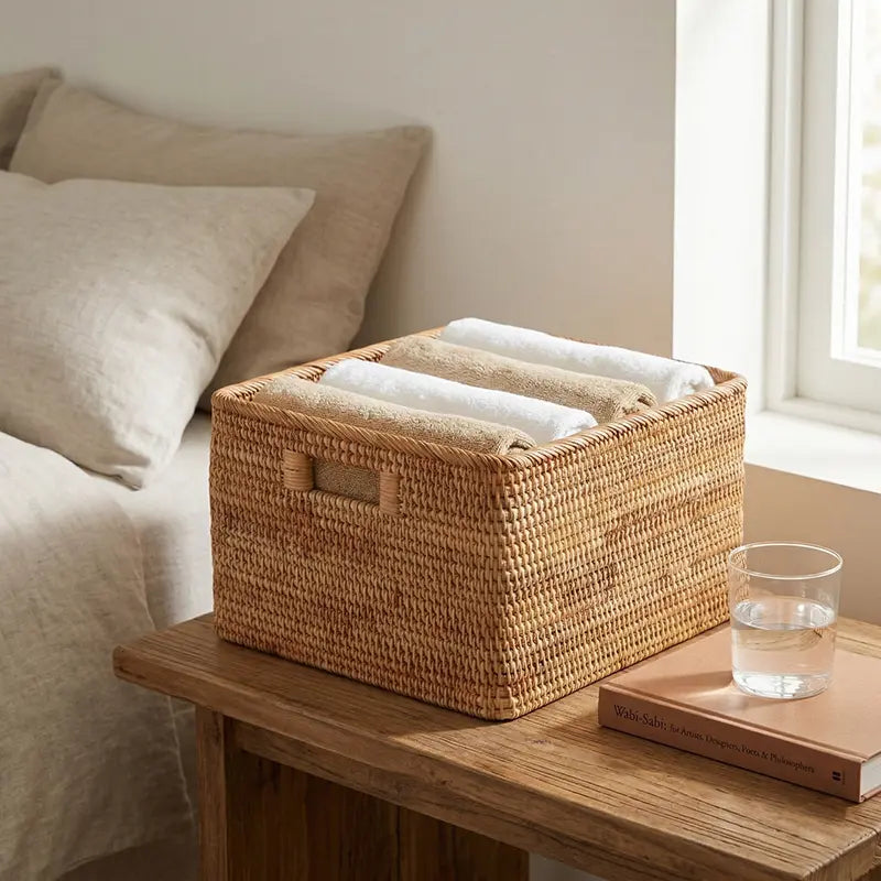 Breathe Boho Rattan Storage Basket