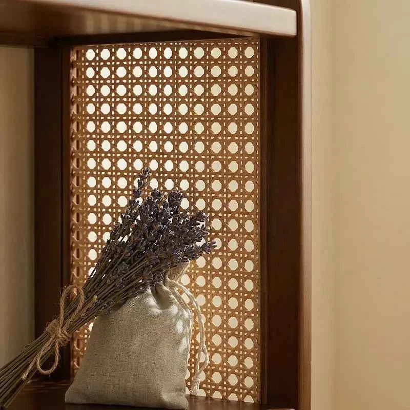 Boho Rattan Freestanding Shoe Rack