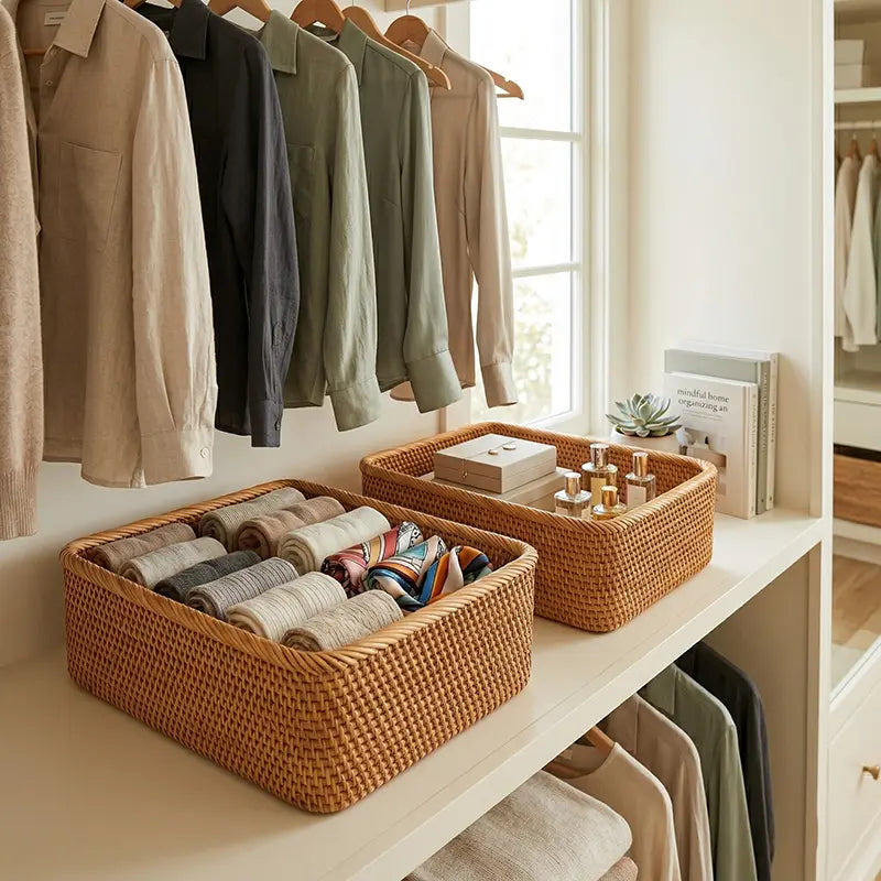 Earth Japandi Tabletop Storage Basket