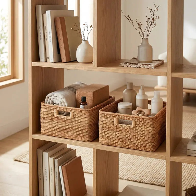 Breathe Boho Rattan Storage Basket