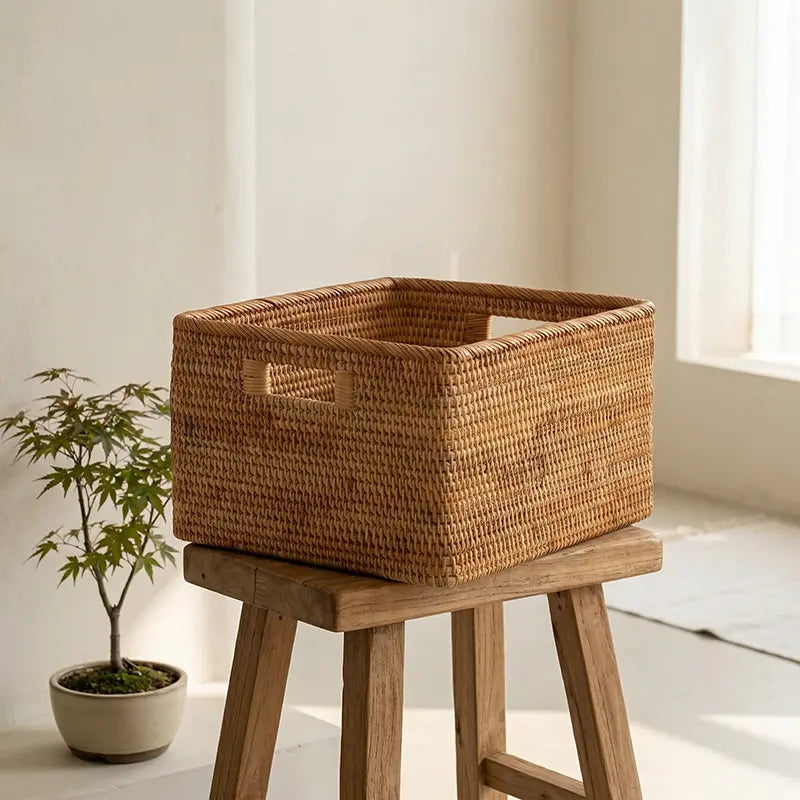 Breathe Boho Rattan Storage Basket