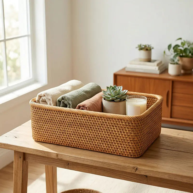 Earth Japandi Tabletop Storage Basket