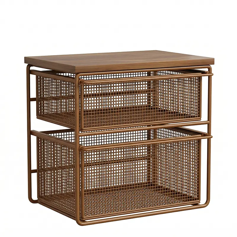 Pause & Sip walnut coffee station organizer, double layer