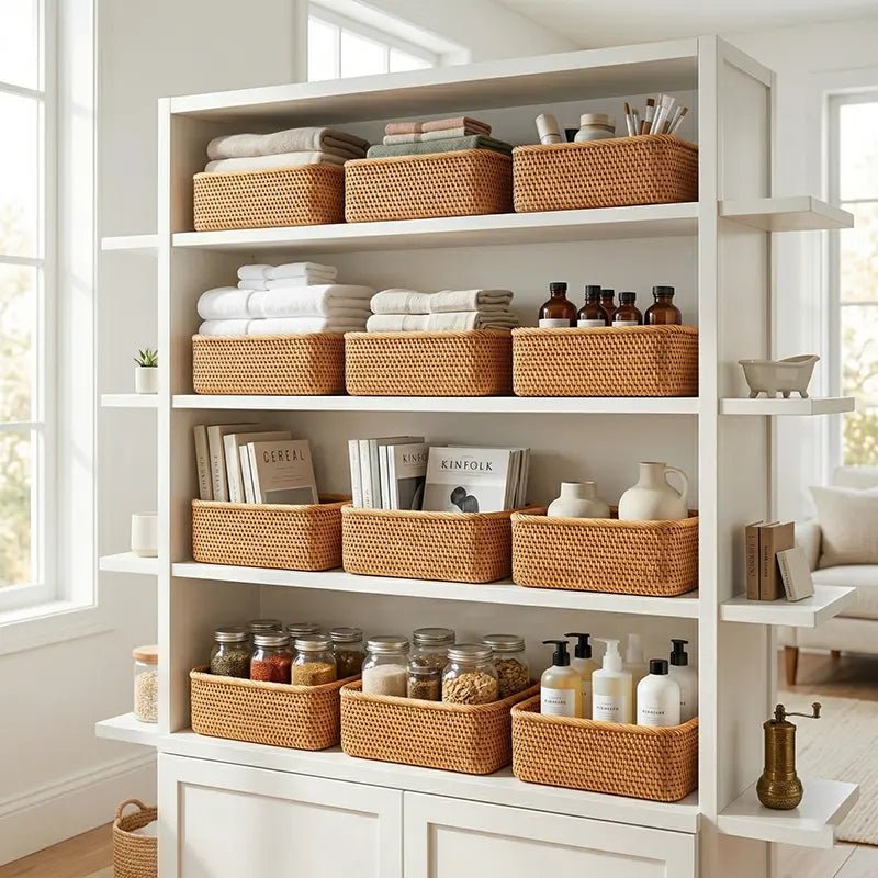 Earth Japandi Tabletop Storage Basket